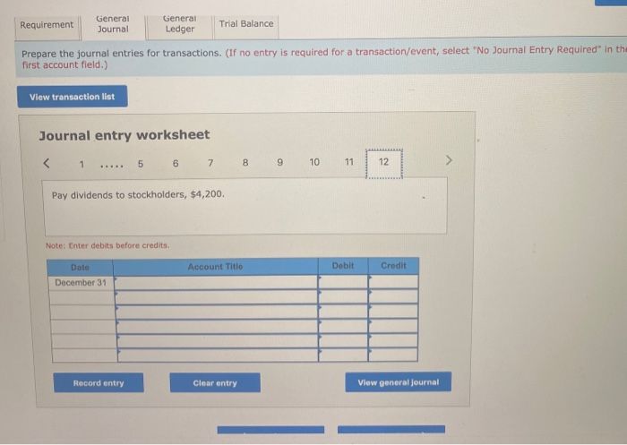 single entry.) December 4 Purchase pot supplies on account, S4, 100. December