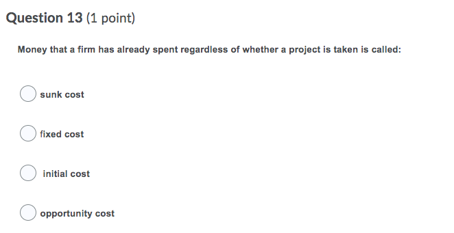 (1 point) Given the following information for a project for year-1: Revenues