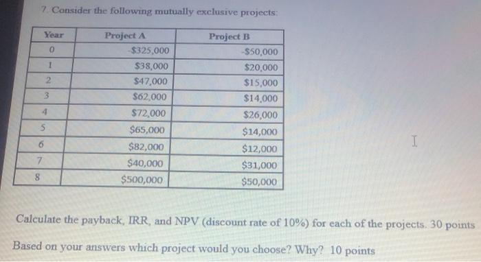 solve using excel please and show excel functions 7. Consider the following