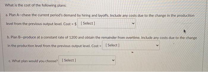 for the upcomin four quarters. Quarter Demand Previous quarter's output 1500 units