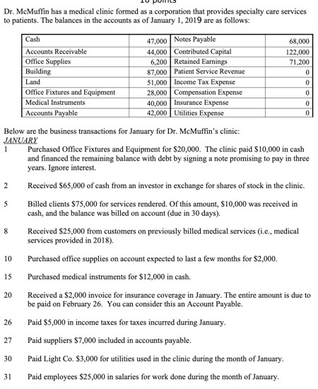 Please solve question 2 10 MUMS Dr. McMuffin has a medical clinic