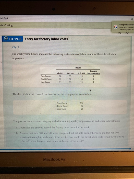  NDTAP der Costing G Google Passwor Enter your passe EX 19-6