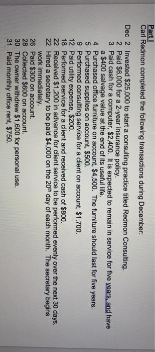 I only need PART 3 QUESTION 5 answered, "prepare a post closing