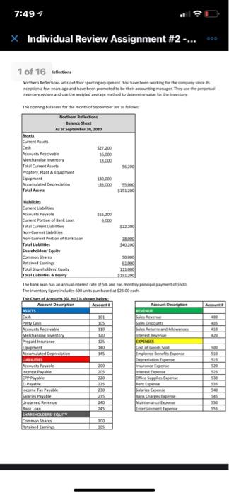  7:49 X Individual Review Assignment #2 -... 1 of 16 Westend