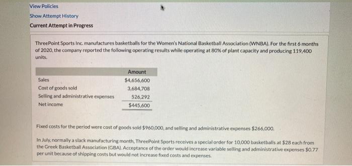  please answer C View Policies Show Attempt History Current Attempt in