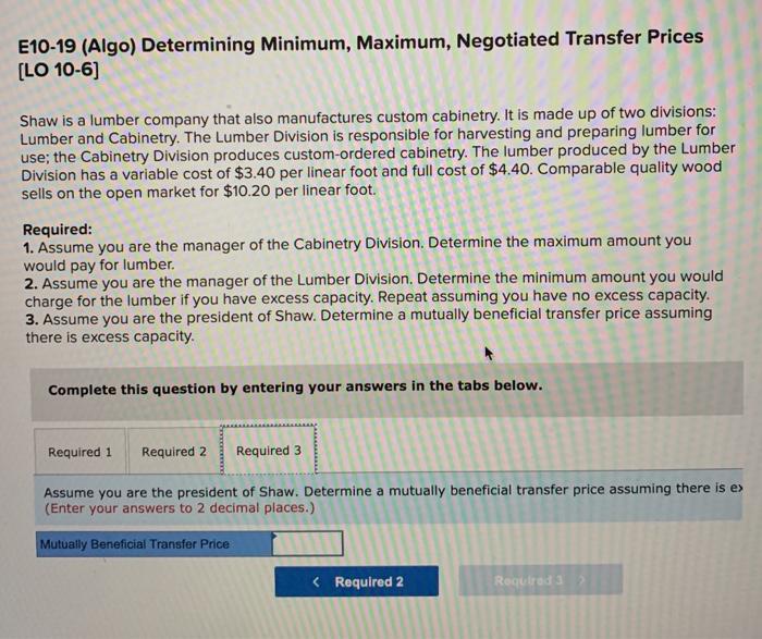 up of two divisions: Lumber and Cabinetry. The Lumber Division is responsible