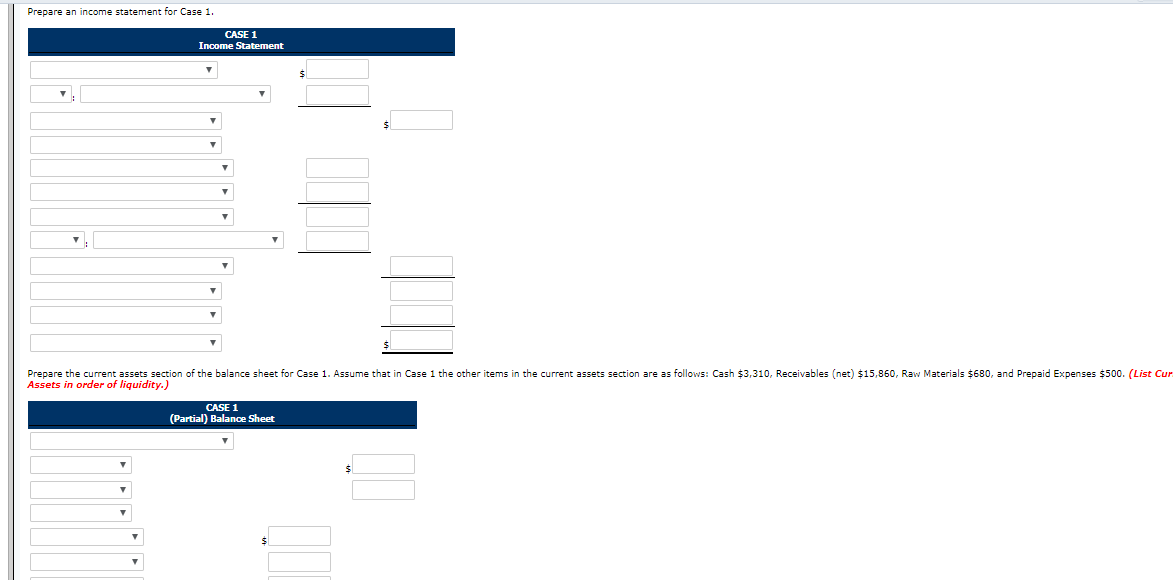 Direct materials used Direct labor Manufacturing overhead Total manufacturing costs Beginning work