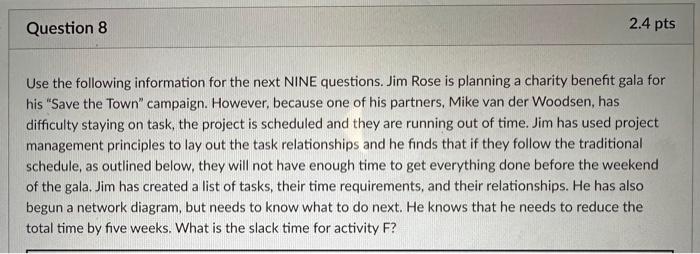 please answer all 9 questions. Use the following information for the next