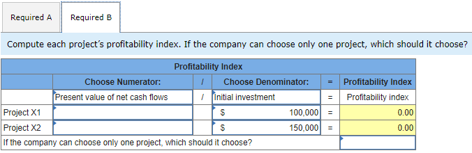 information on two alternative investments being considered by Tiger Co. The company