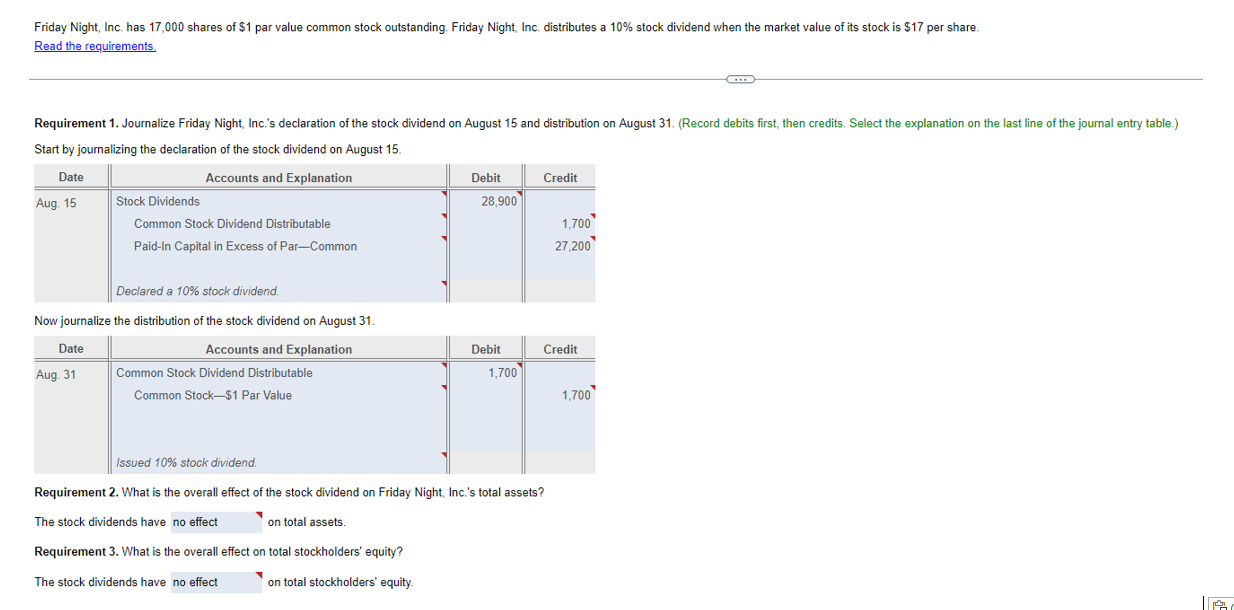  Friday Night, Inc. has 17,000 shares of $1 par value common