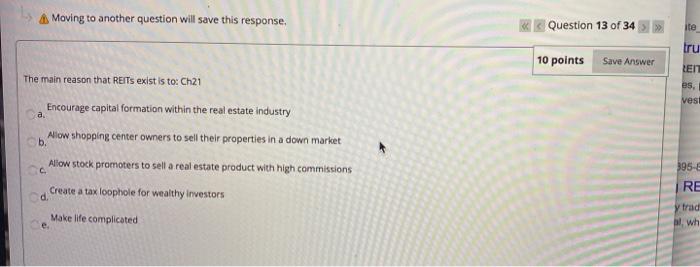 of 34 10 points Save Answer In a rising interest rate market,