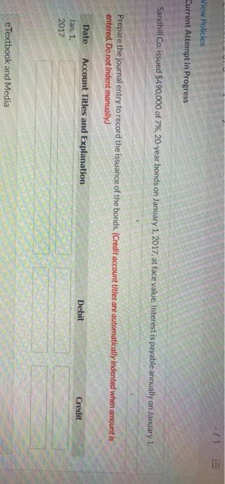  View Policies Current Attempt in Progress Sandhill Co. issued $490,000 of