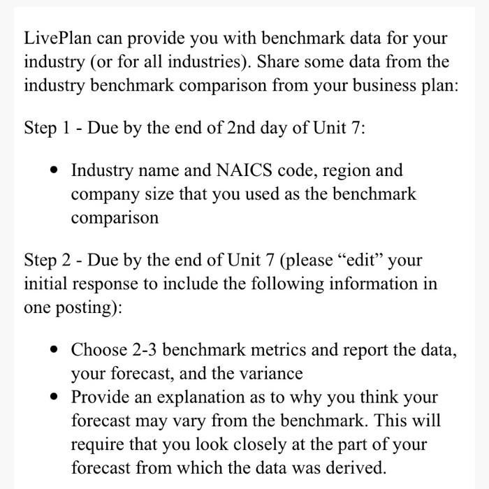 please dont copy and answer in your own words LivePlan can provide