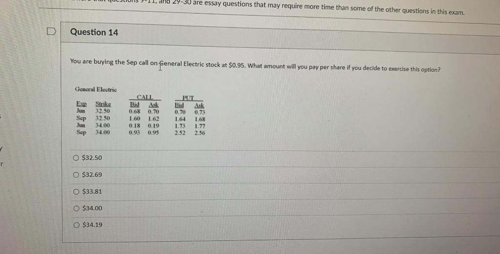  29-30 are essay questions that may require more time than some