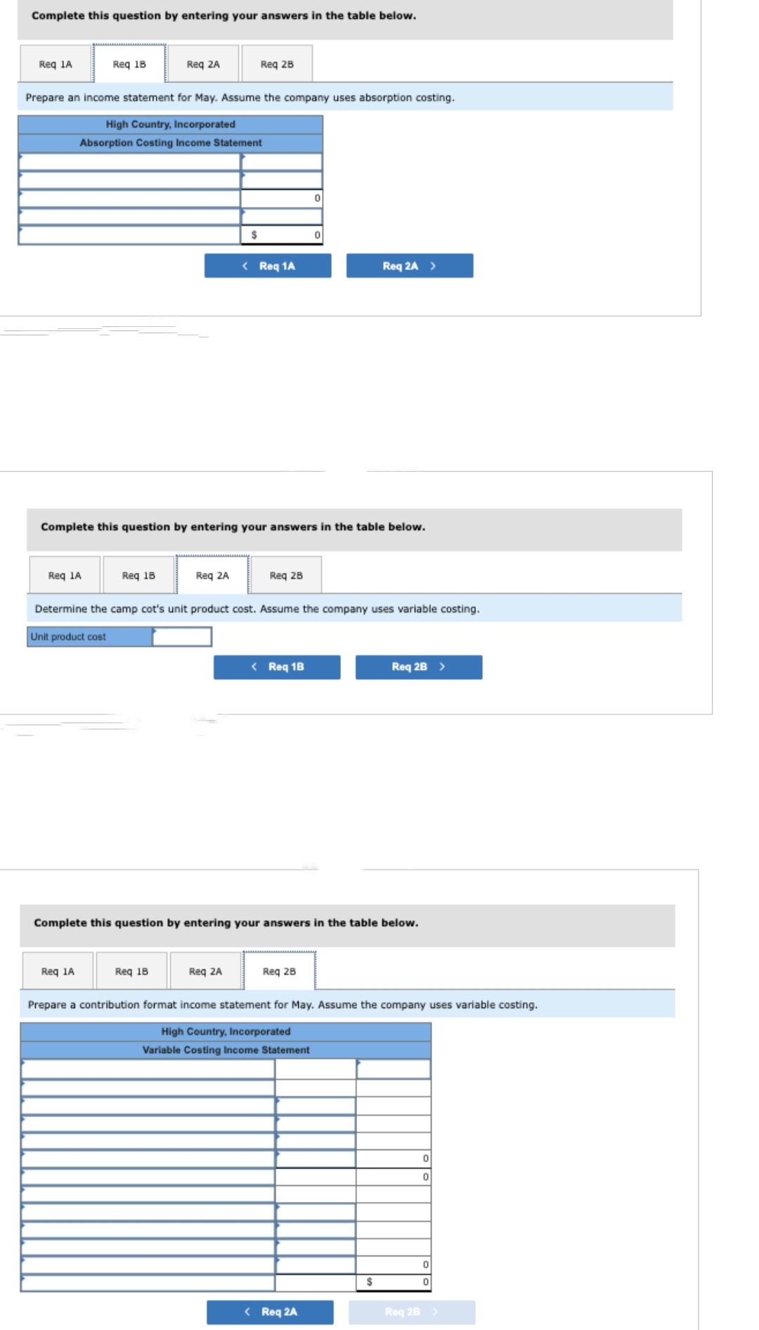  Problem 6-20(Algo) Variable and Absorption Costing Unit Product Costs and Income