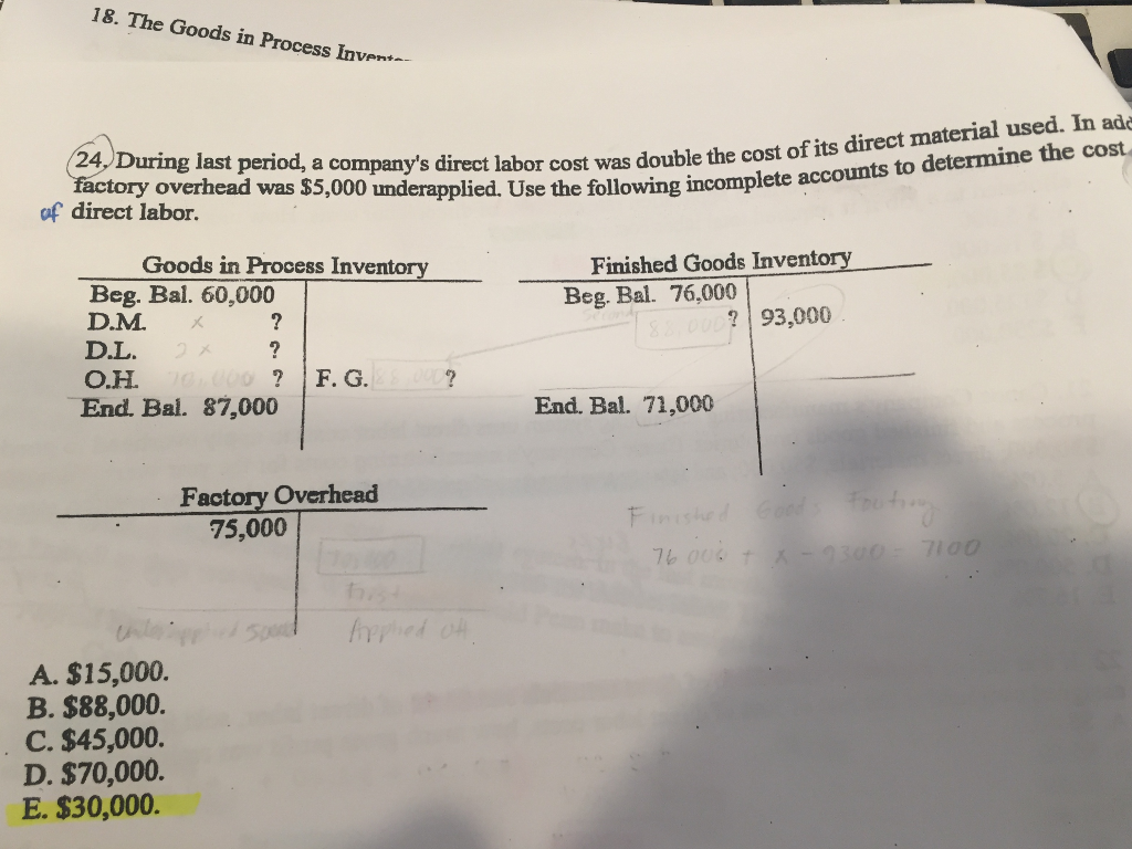 #17, #24, and #29 17. The job order cost sheets used by