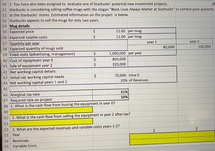  per chegg guidelines, please just answer question 2 year 2 30