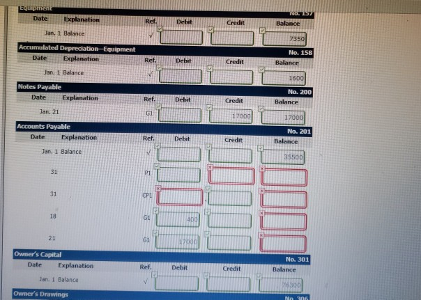 of transactions for Sunland Co. For the month of January, nedit sales