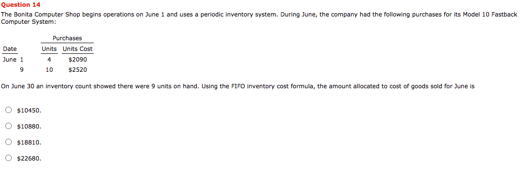 i need the work too Question 14 The Bonita Computer Shop begins