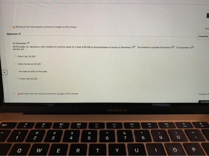 17 25 points On December 2010 Eccla, Inc dolores a cash dividend