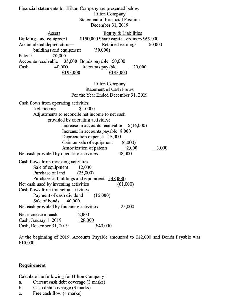 Please answer part A-C with specific details many thanks! Financial statements