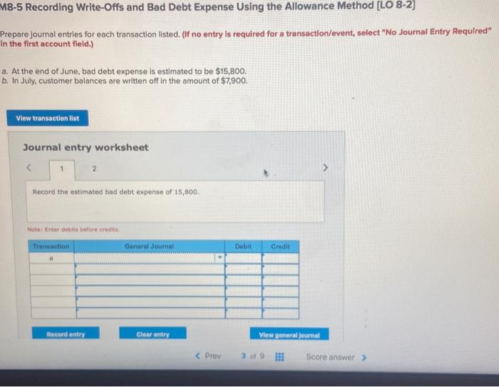  M8-5 Recording Write-Offs and Bad Debt Expense Using the Allowance Method