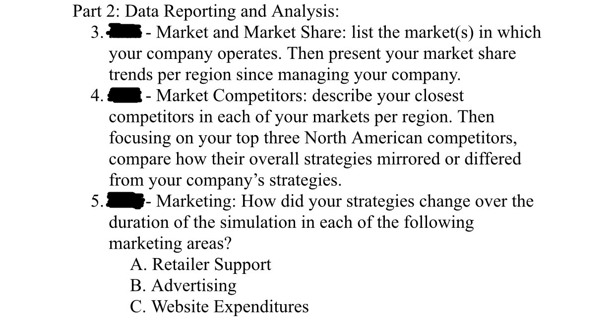  art 2: Data Reporting and Analysis: 3. - Market and Market