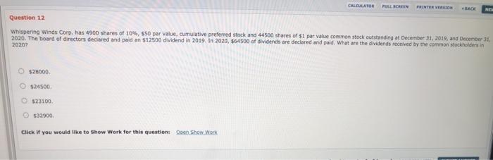  NE CALCULATOR POLE SCREEN PRINTER VERSION BACK Question 12 Whispering Winds