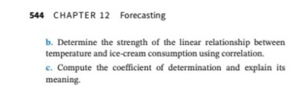 Sarah's Ice-Cream store needs an accurate forecast of the demand for ice-cream.