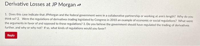  1. Does this case indicate that JPMorgan and the federal government