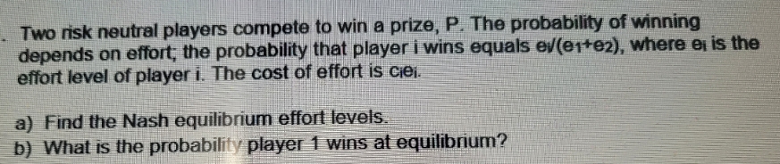 please help with part a will do. thank you Two risk neutral