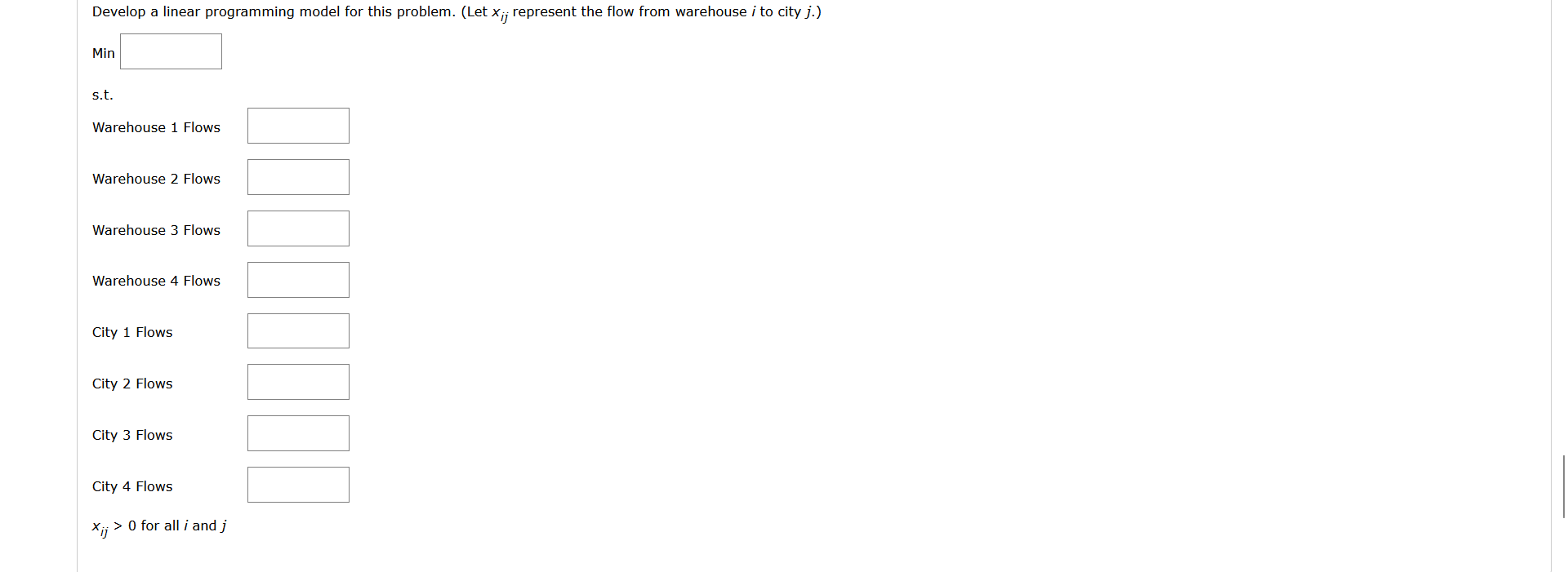 constraints on a per-month basis. Develop a linear programming model for this