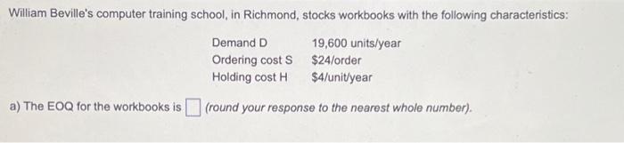  William Beville's computer training school, in Richmond, stocks workbooks with the