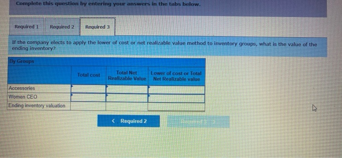 Realizable value Quantity Unit Cost 249 $28 $31 159 Accessories Item 620