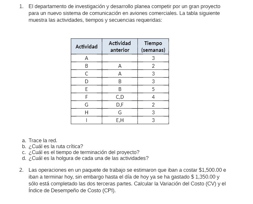 1. a. b. c. d. 2. El departamento de investigacin y desarrollo