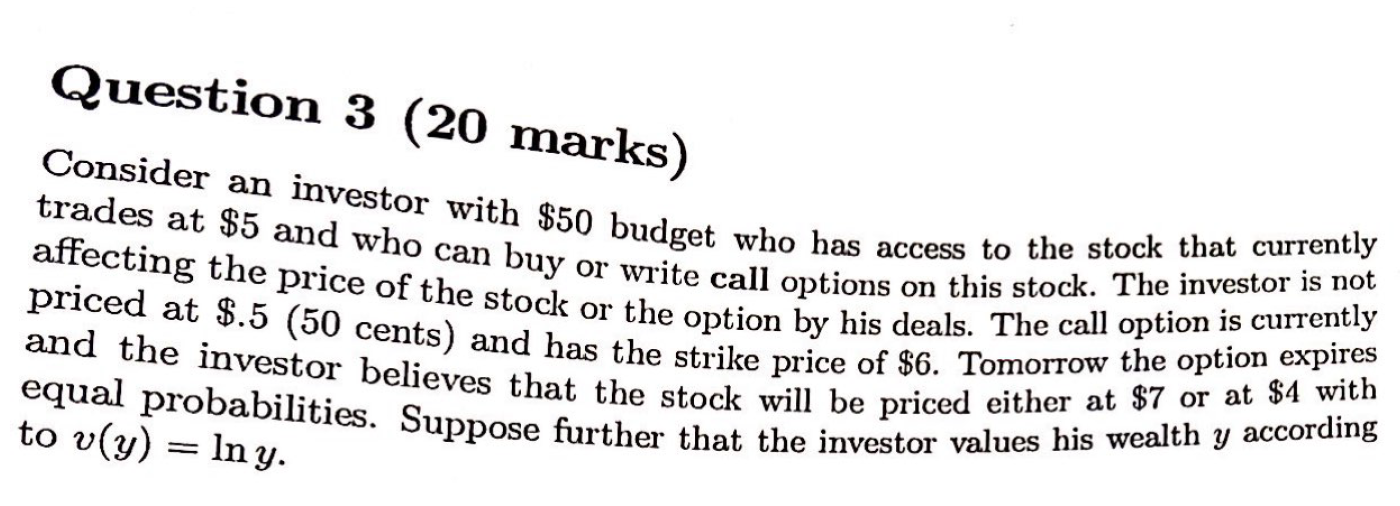 What are the financial assets in this question? Please write their payoff