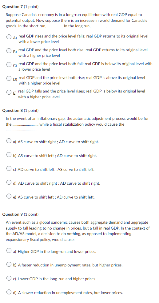 economy and we observe that the unemployment rate increases and the price