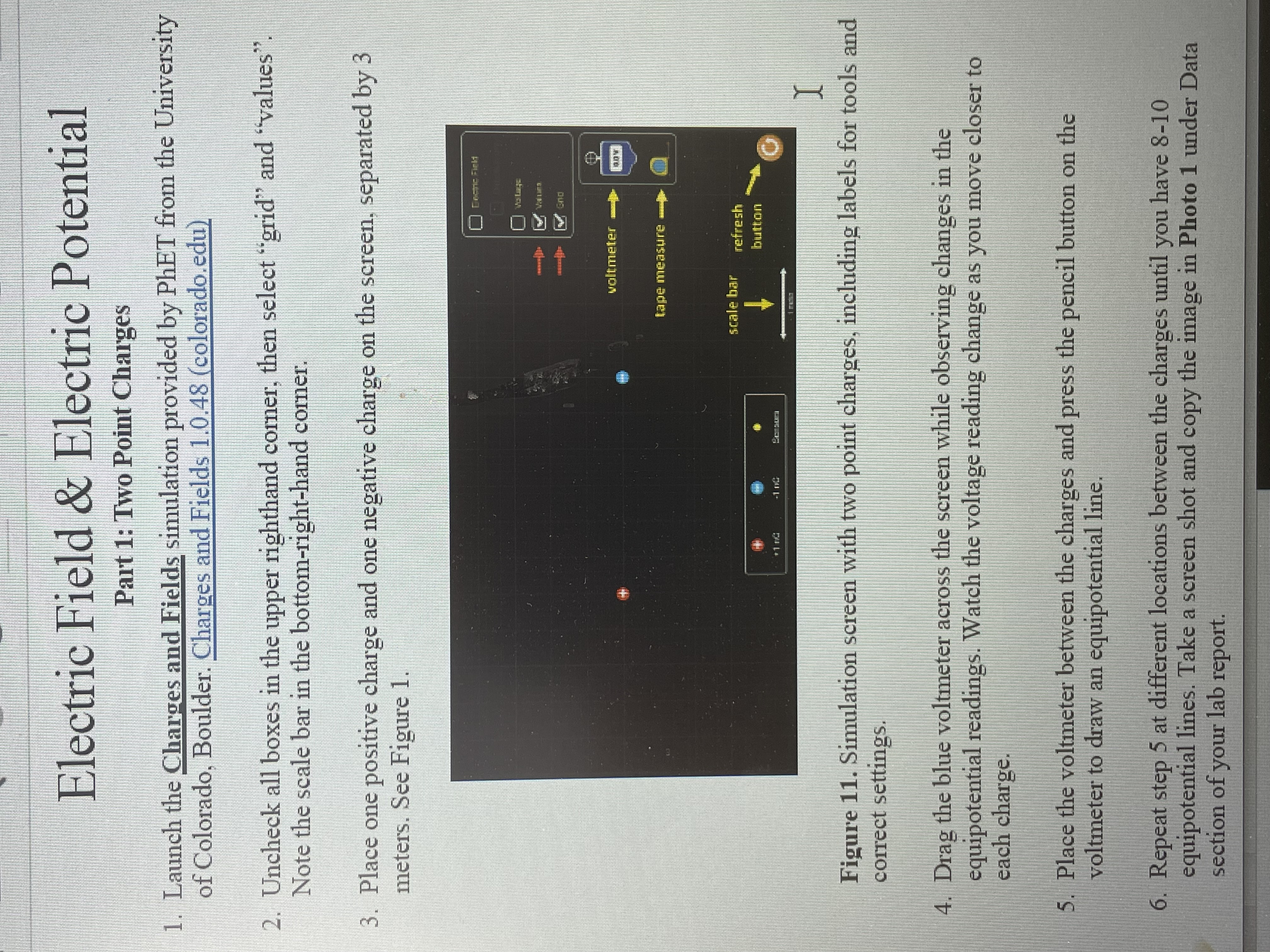 Two Point Charges Simulation Insert Photo 1 here. Panel 1: Electric Field