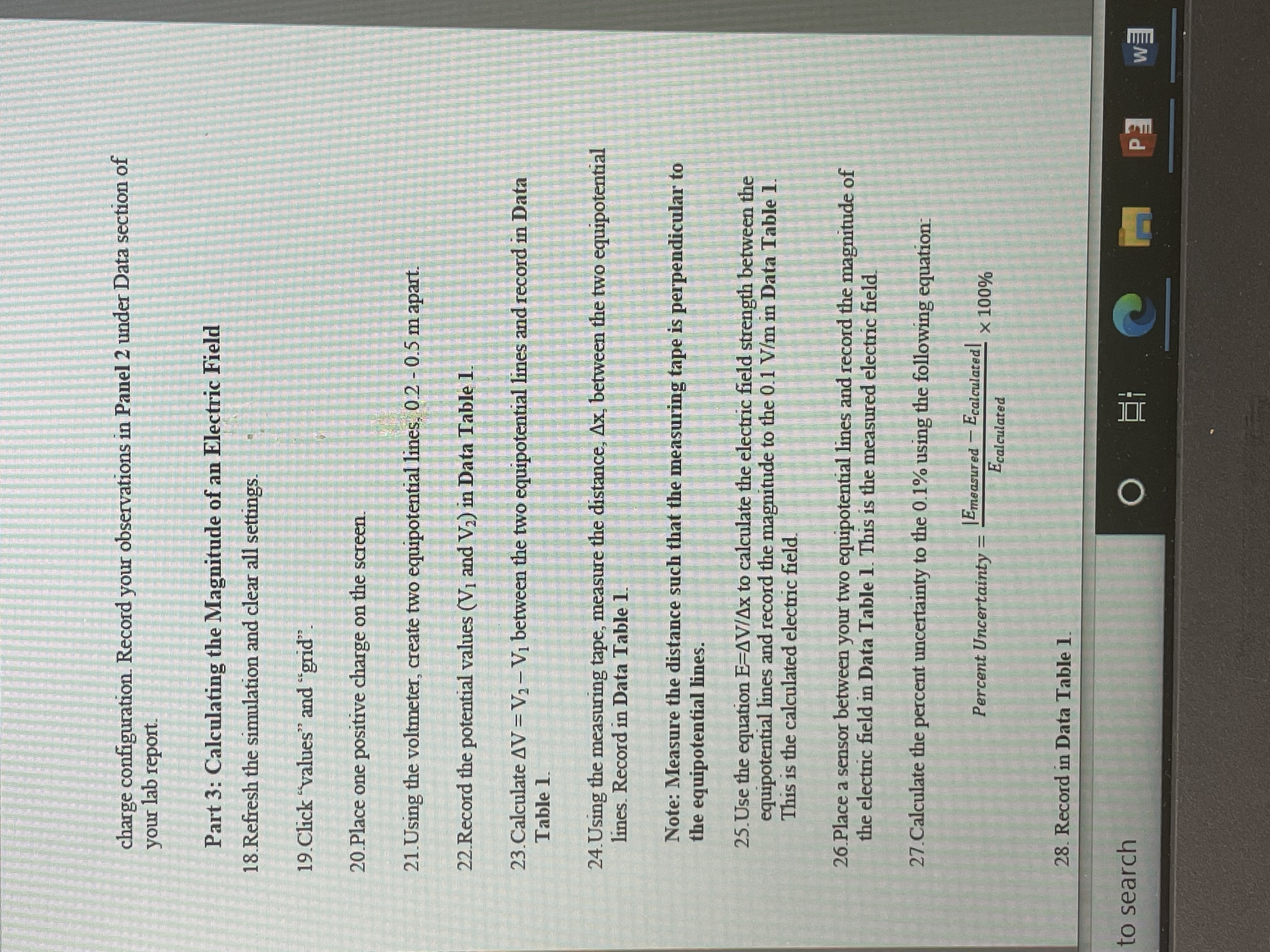 Two Points Observations Write your observations here.Photo 2: Two Lines of Charges