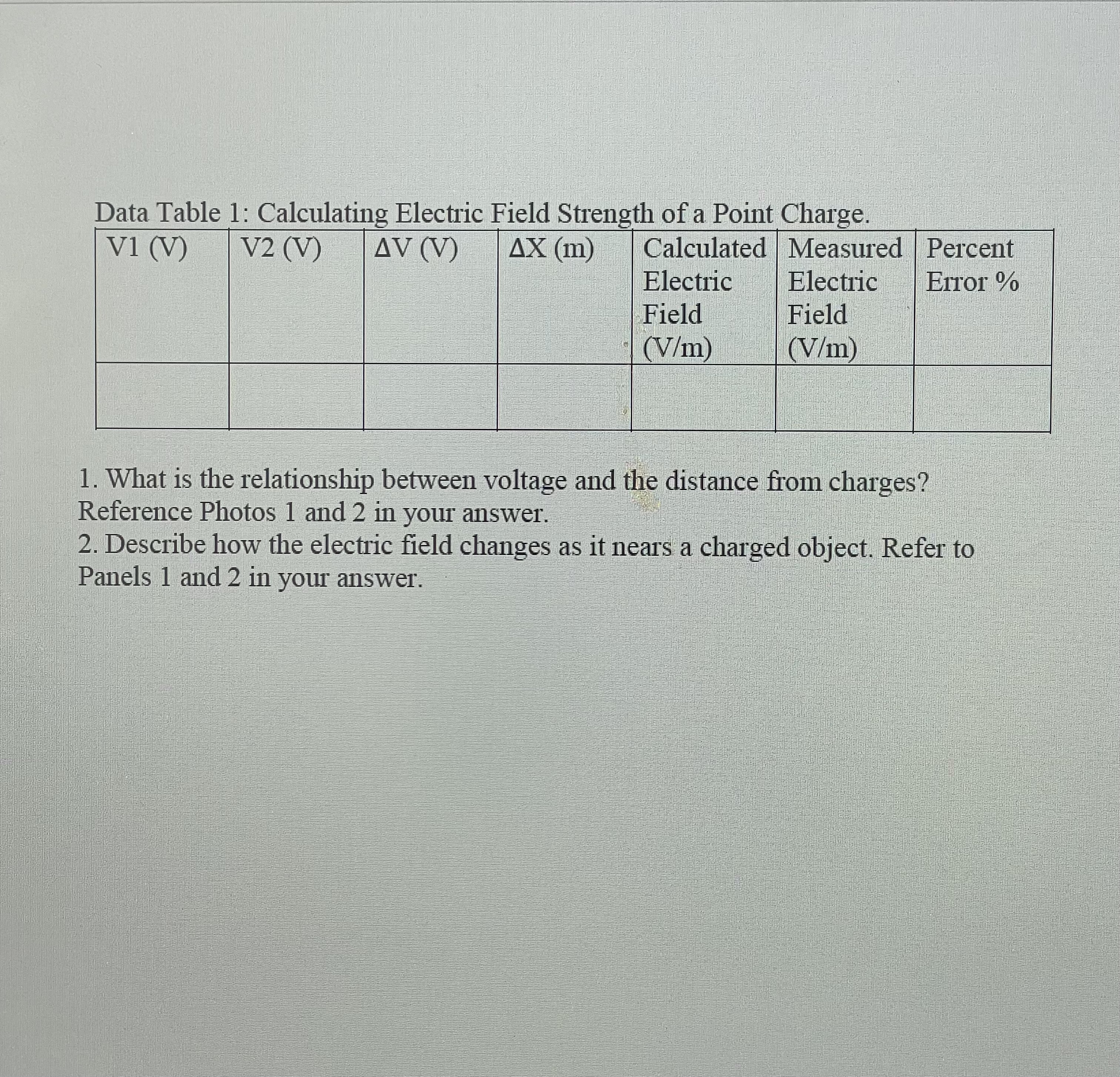 Simulation Insert Photo 2 here. Panel 2: Electric Field Two Lines Observations
