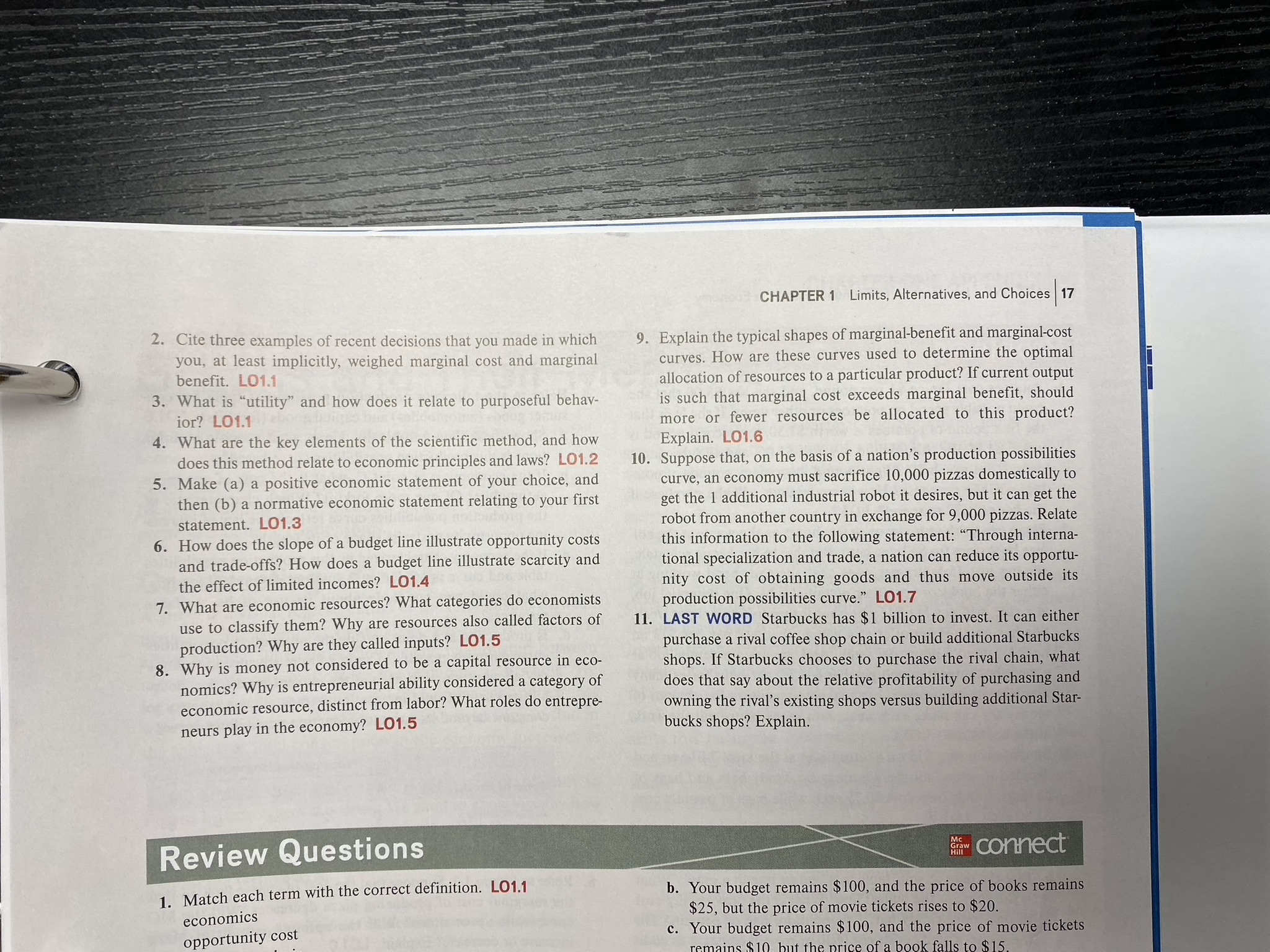  CHAPTER 1 Limits, Alternatives, and Choices |17 2. Cite three examples