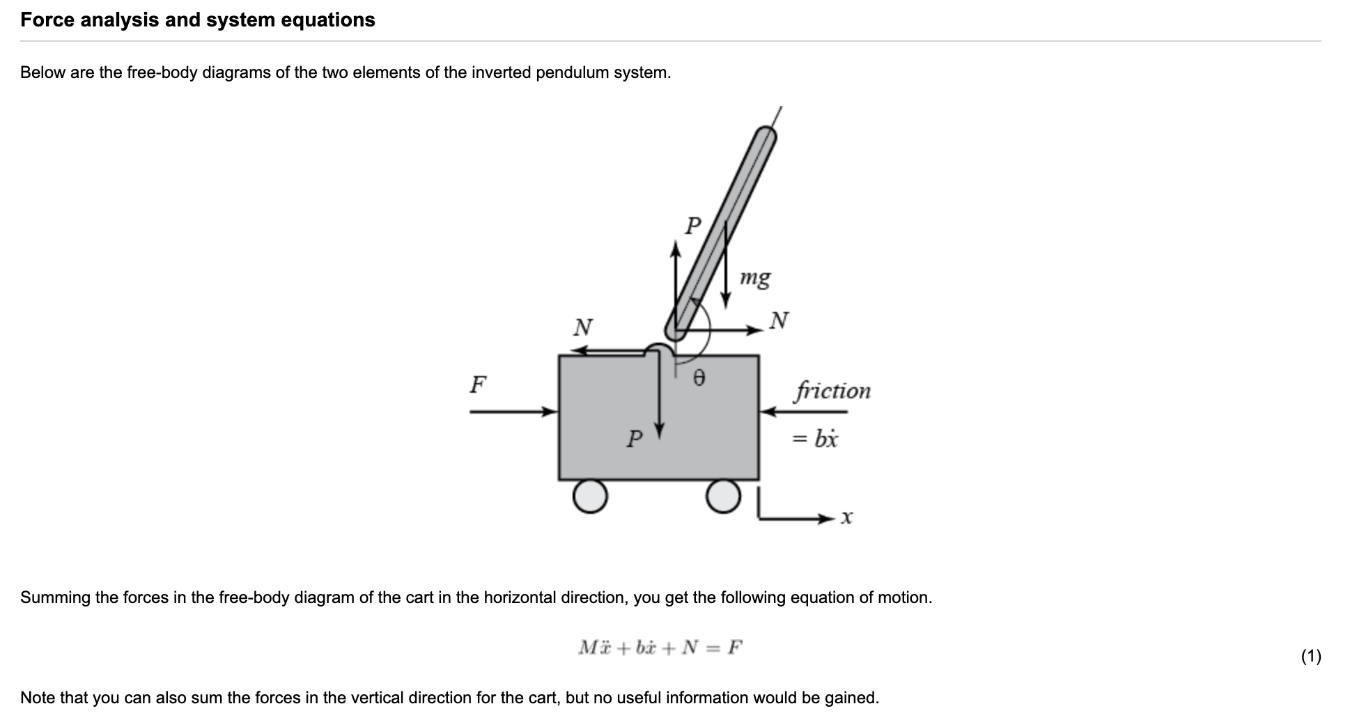 Eq. (1) through (6) represents the original nonlinear equation representing the dynamics