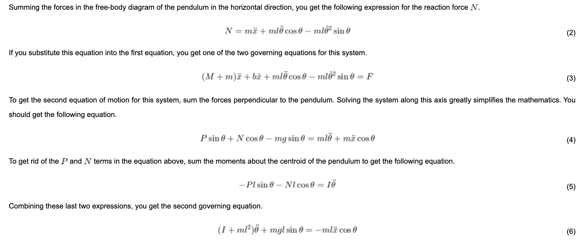 of the inverted pendulum. Using ode45 from MATLAB, solve the original nonlinear