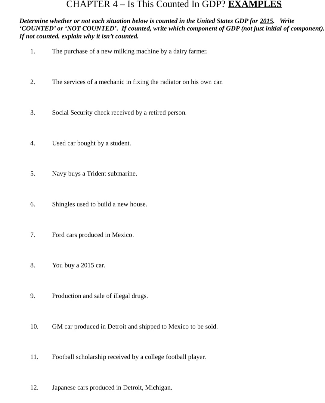 I am confused on this? CHAPTER 4 Is This Counted In GDP?