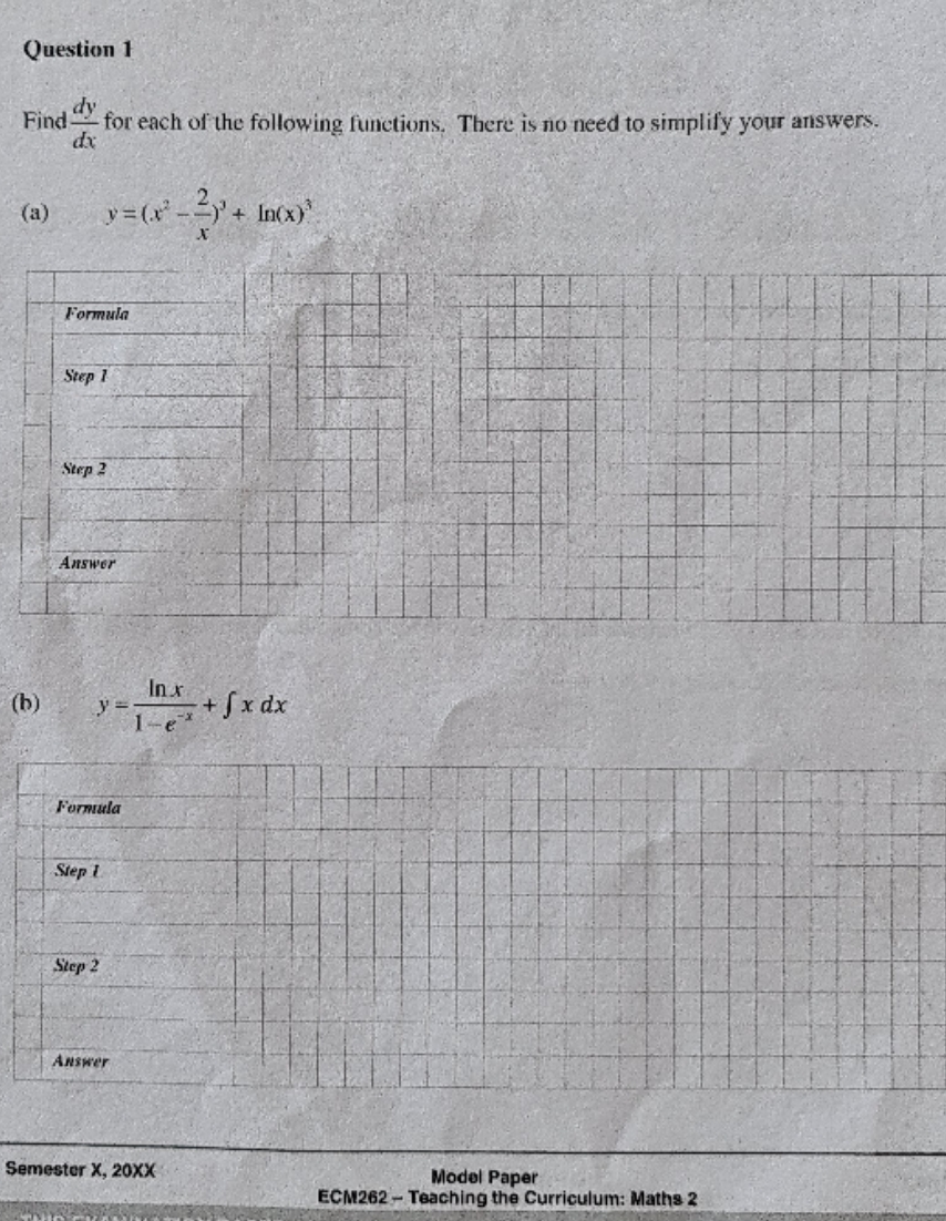 please provide the solution Question 1 d " for each of the