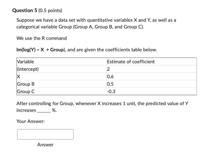 Estimate of coefficient 2 0.6 0.5 43.3 In Group C. when X