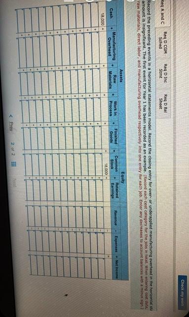 Income Statement for Year 1 0 $ 0 Reg A and C