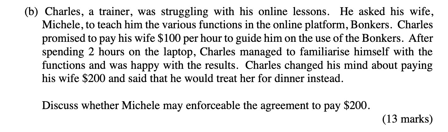 (b) Charles, a trainer, was struggling with his online lessons. He