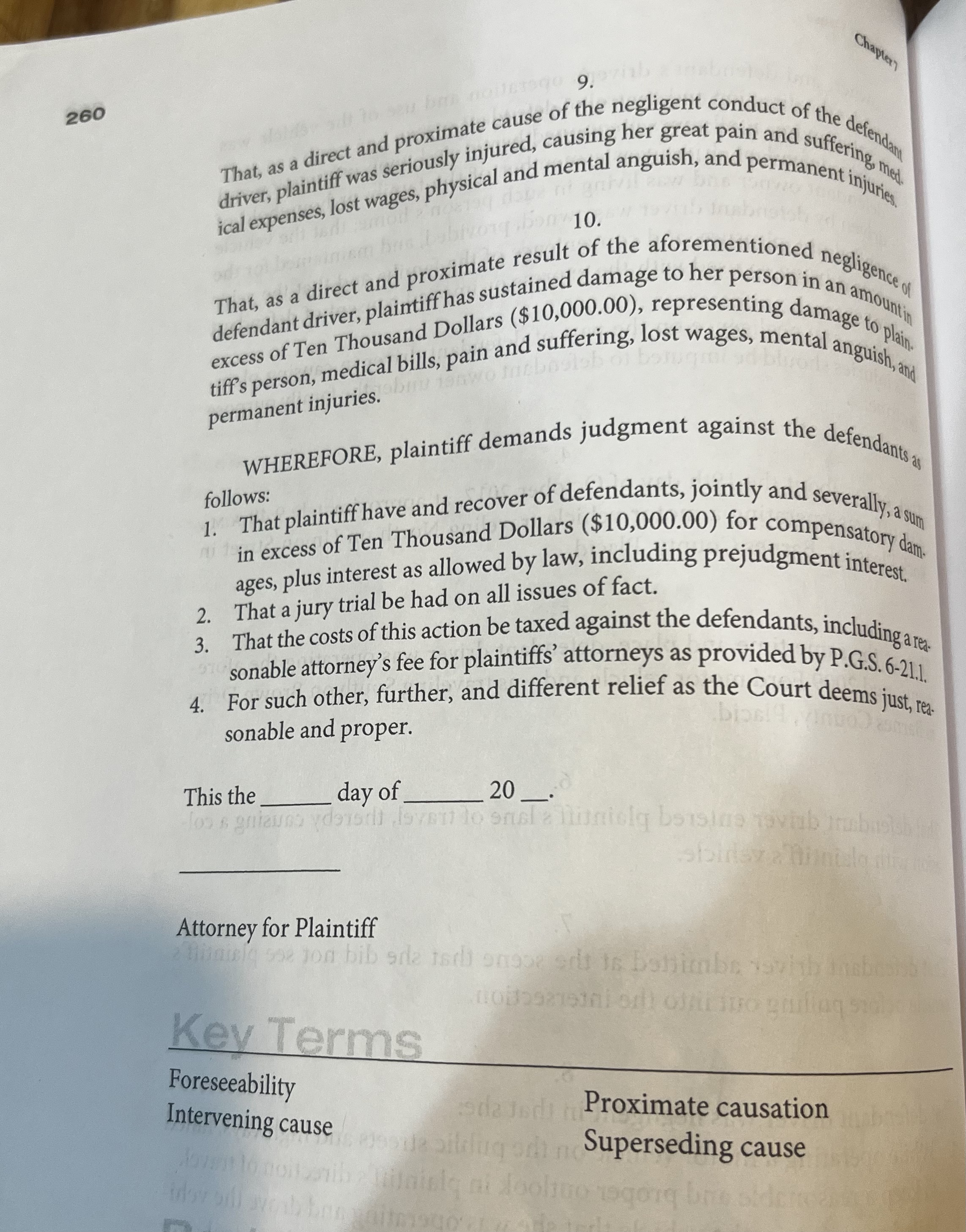 attention to your allegation of proximate cause. How do you allege proximate