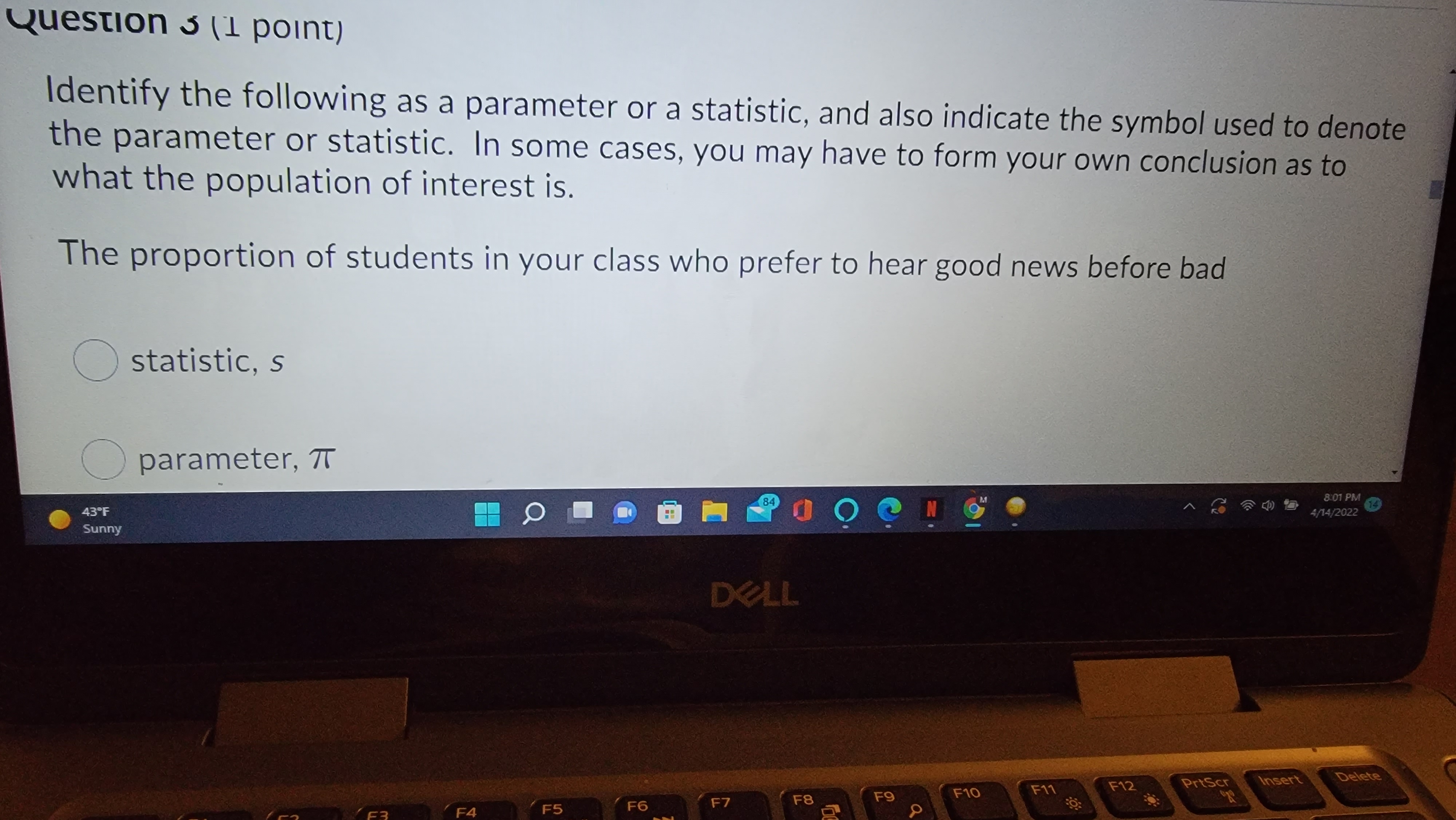 DELL F11 F12 PrtSer Insert Delete F10O statistic, IT O parameter, TT